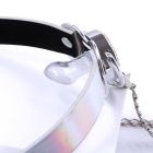 Кляп у вигляді соски DS Fetish білий з сріблястими затискачами для сосків вид 4