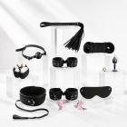 Набор БДСМ DS Fetish в чёрной коробочке, чёрный, 10 предметов вид 2