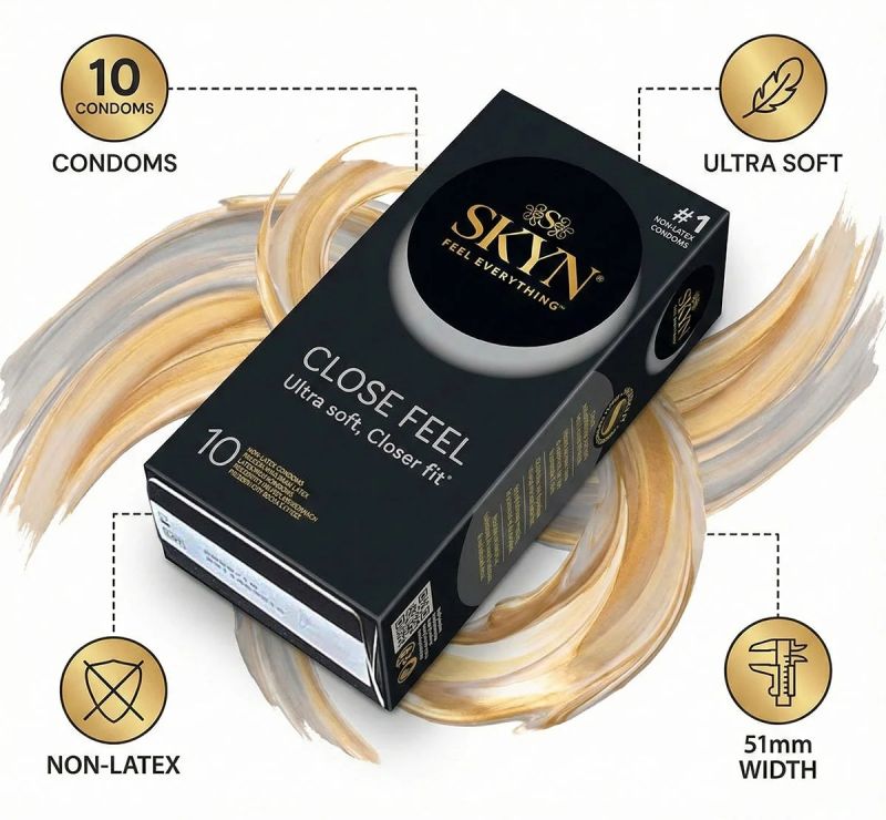 Презервативи з рельєфом Skyn ​​Close Feel, безлатексні (поліізопрен), 10 шт. вид 3