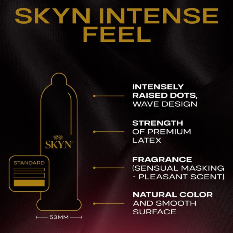 Презервативы с рельефом Skyn Intense Feel, безлатексные (полиизопрен), 10 шт вид 4