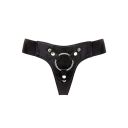 REA047 Трусики для страпона Ouch!, кожаные, черные, One Size