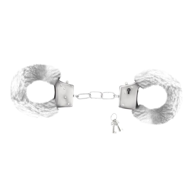 Наручники Love Cuffs Crushious металеві, з білим хутром вид 2