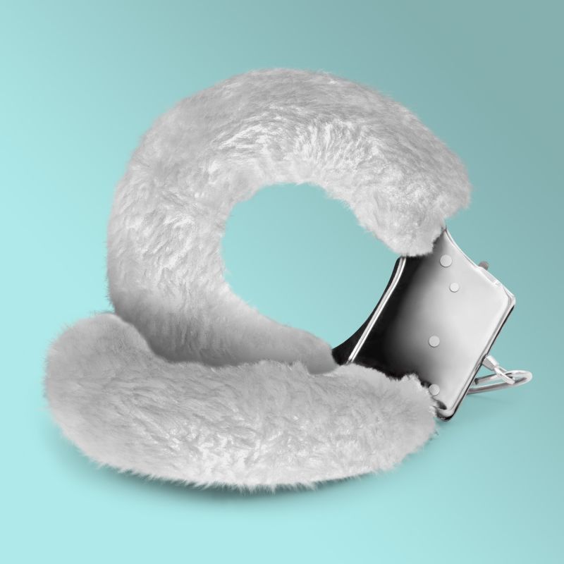 Наручники Love Cuffs Crushious металеві, з білим хутром вид 3