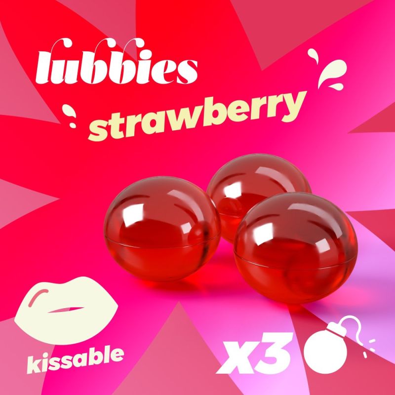 Кульки для масажу Crushious Lubbies зі смаком полуниці, 3 шт вид 2