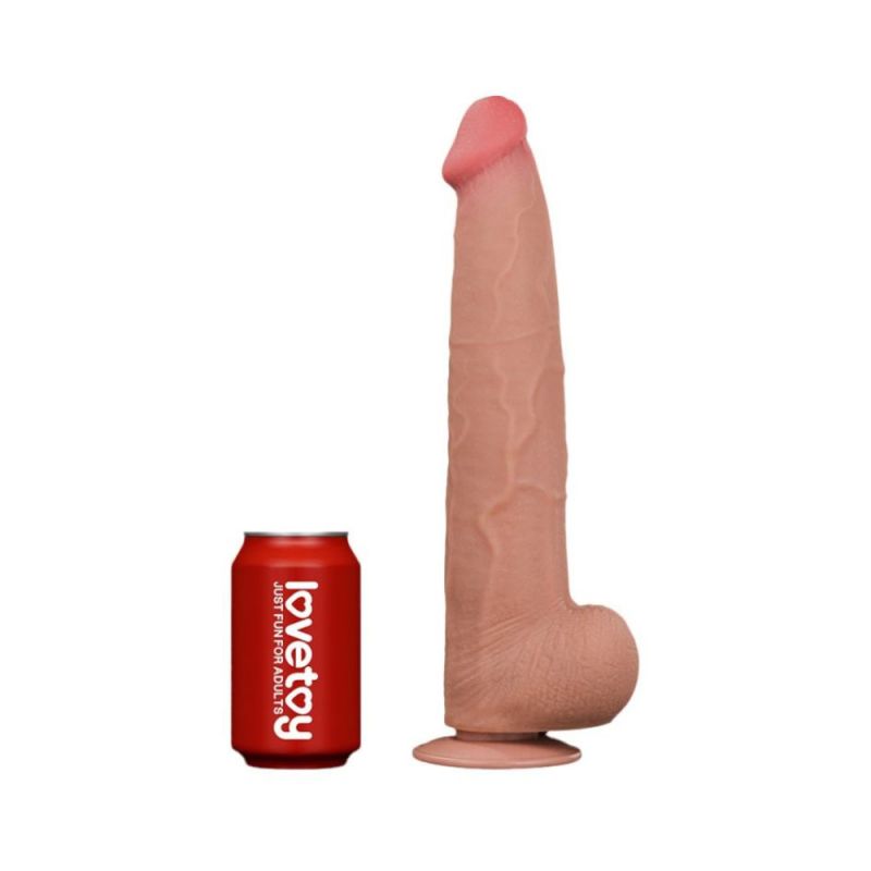 Фалоімітатор реалістичний гігант  Lovetoy, бежевий, 34 × 6,2 см вид 3