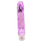 Прозрачный реалистичный вибратор Chisa Crystal Jellie на батарейках, фиолетовый вид 3