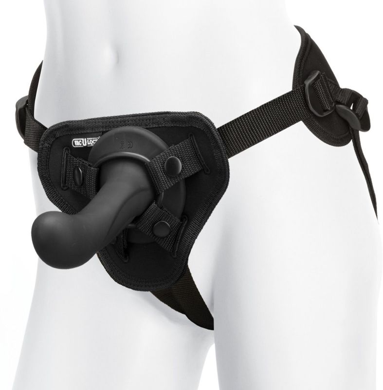 Страпон з вібруючим адаптером G-Spot Vibrating Pleasure Set з дистанційним пультом, чорний вид 4