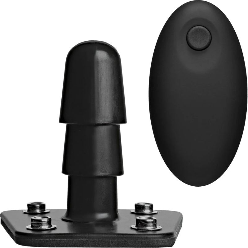 Страпон з вібруючим адаптером G-Spot Vibrating Pleasure Set з дистанційним пультом, чорний вид 7