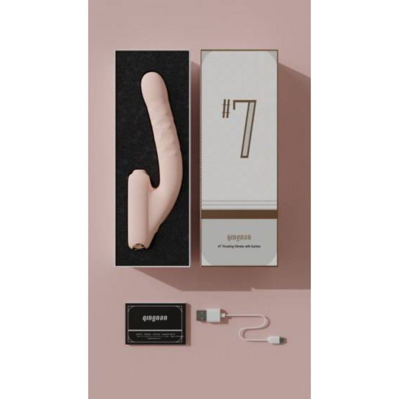 Безконтактний вібратор-стимулятор з фрикціями Qingnan No.7 Thrusting with Suction Flesh Pink вид 7