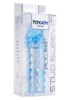 Насадка на член рельєфна Toy Joy, що подовжує, реалістична, блакитна, 15.5 х 3 см вид 3