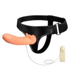 Страпон с вибро Multi-speed Rotation Harness Flesh, 18 см вид 2
