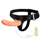 Страпон з вібро Multi-speed Rotation Harness Flesh, 18 см