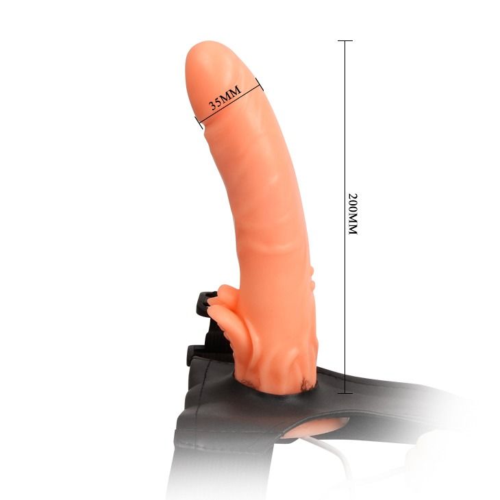 Страпон с вибро Multi-speed Rotation Harness Flesh, 18 см вид 6