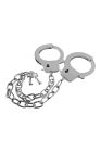 Металеві наручники GP Metal Handcuffs на довгому ланцюжку, сріблясті вид 2