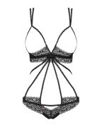Боді Obsessive Liferia з відкритими грудьми, чорне, S/M