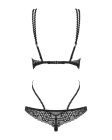 Боди Obsessive Liferia с открытой грудью, черное, S/M вид 8