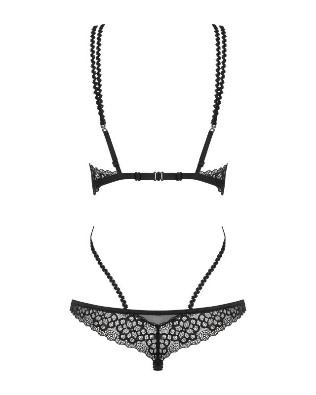 Боді Obsessive Liferia з відкритими грудьми, чорне, S/M вид 8