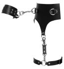 Пояс шкіряний з гартерами ZADO FETISH та фіксаторами-наручниками, чорний, S/M вид 5