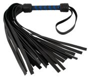 Флогер шкіряний ZADO TOOLS Leather Flogger із плетеною ручкою, чорно-синій
