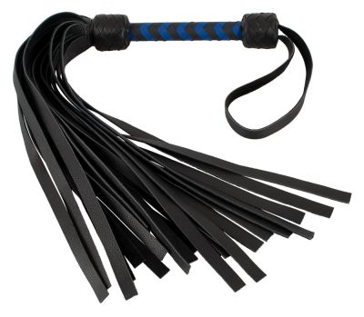 Флогер шкіряний ZADO TOOLS Leather Flogger із плетеною ручкою, чорно-синій