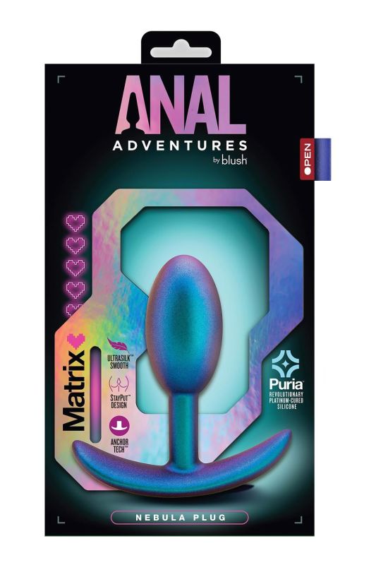 Анальный плаг, бирюзовый ANAL ADVENTURES MATRIX NEBULA PLUG вид 5