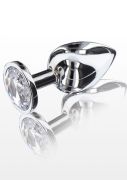 Анальная пробка металлическая Toy Joy Starlight Booty Jewel с белым кристаллом, Large