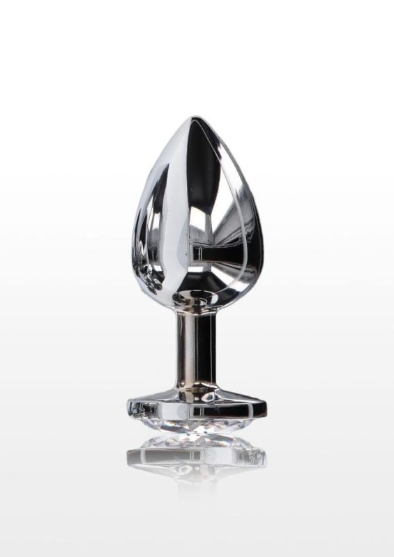 Анальна пробка металева Toy Joy Starlight Booty Jewel з білим кристалом, Large вид 3