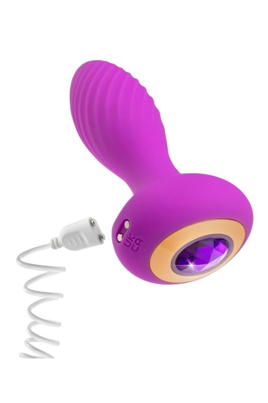 Анальний вібратор зі стразом Blush Oh My Gem Charm Amethyst колір фуксія вид 5