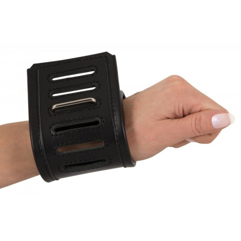 Чоловічі шкіряні наручники ZADO Fetish Leather Wrist Restraints чорні, S-L вид 2