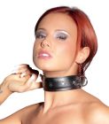 Нашийник широкий Zado FETISH з D-кільцями, шкіряний, чорний вид 3