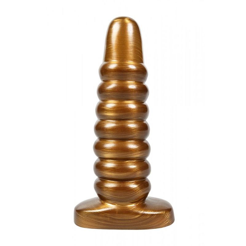 Велика анальна пробка ребриста Chisa Dark Muscle Gold вид 3