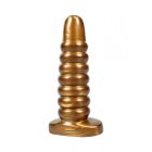 Велика анальна пробка ребриста Chisa Dark Muscle Gold вид 4