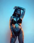 Боди с глянцевыми шлейками Leg Avenue черное, O/S вид 10