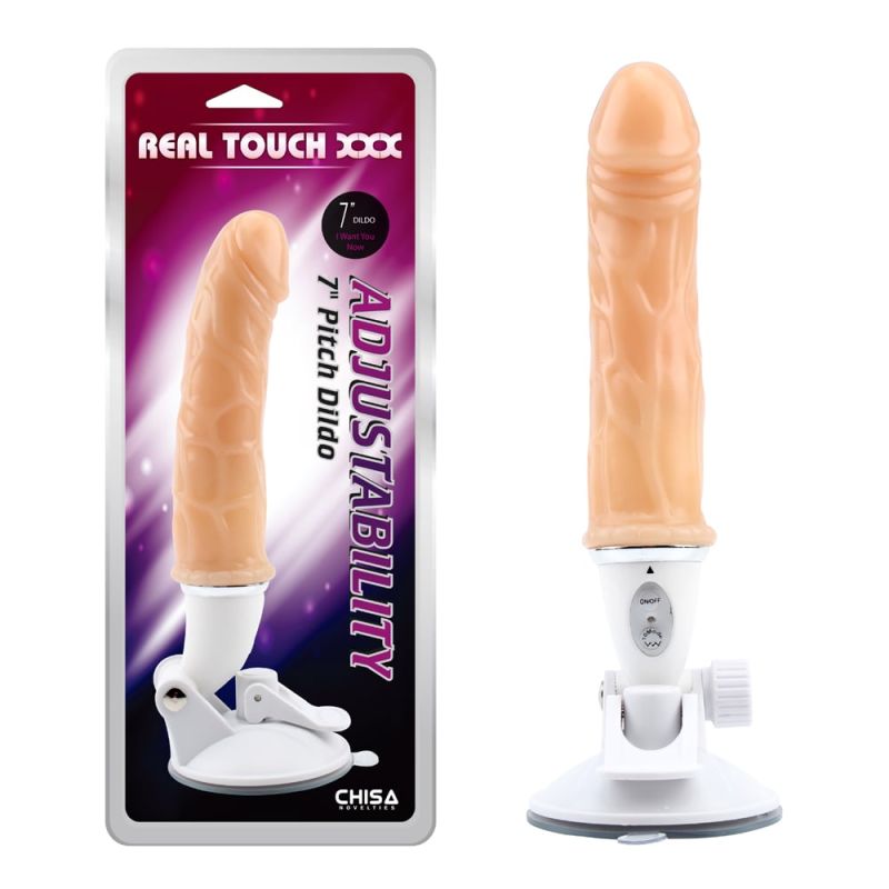 Вібратор реалістичний Chisa Real Touch XXX Adjustability на регульованій присосці, бежевий вид 2