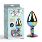 Анальная пробка с кристаллом Chisa Matrix Mont Rainbow Gem, металлическая, разноцветная, 7 х 2.7 см вид 2
