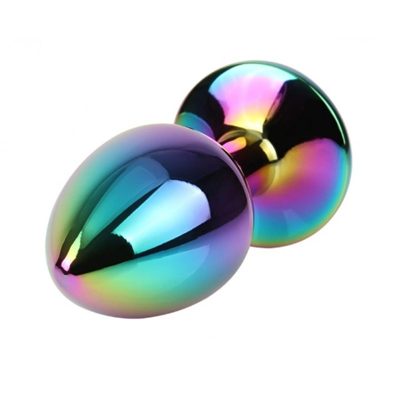 Анальна пробка із кристалом Chisa Matrix Mont Rainbow Gem, металева, різнокольорова, 7 х 2.7 см вид 5