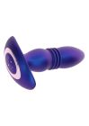 Анальна пробка з вібрацією та фрикціями Toy Joy The Tough, з пультом, синій вид 4