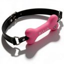 Кляп у вигляді кістки DS Fetish з надписом "Bitch", рожевий