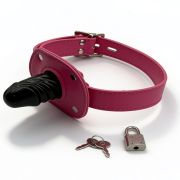 Кляп із фалоімітатором DS Fetish на регульованому ремінці, рожевий