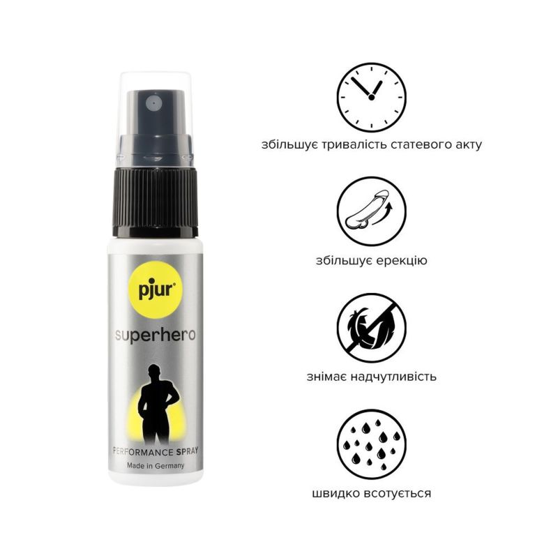 Пролонгатор спрей 20 мл Pjur Superhero Performance Spray для продовження статевого акту вид 5