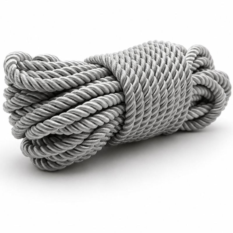 Мотузка для бондажу DS Fetish, шовкова, сіра, 10 м вид 4