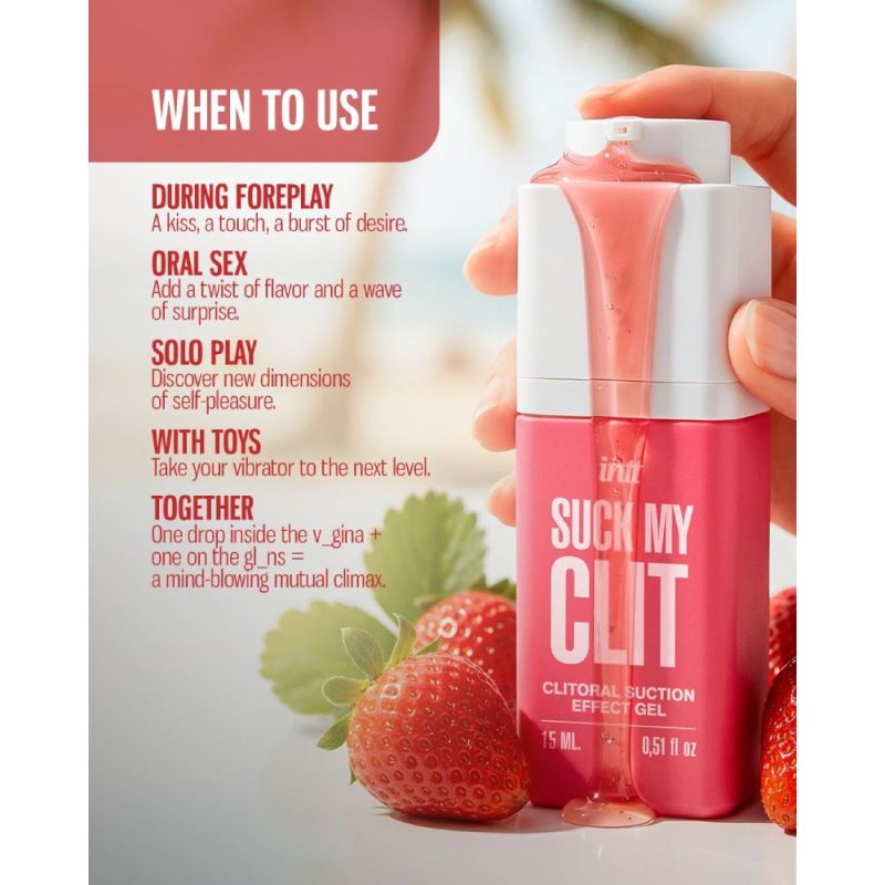Гель для кліторальної стимуляції Intt Suck My Clit Wild Strawberry, 15 мл вид 17