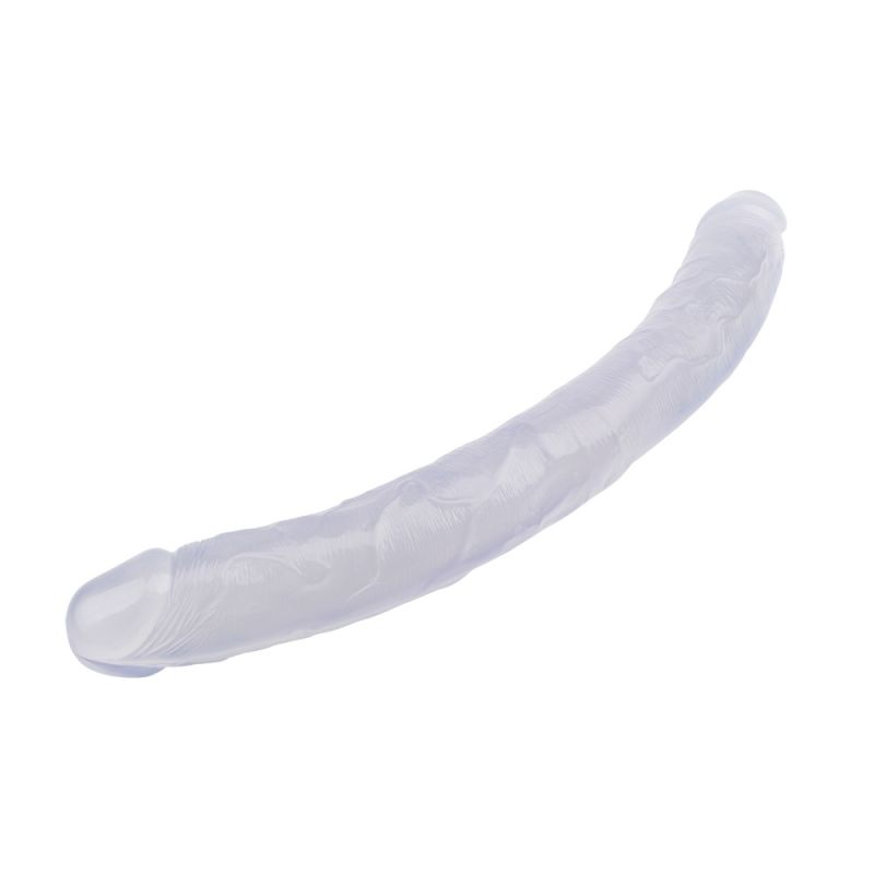 Фалоімітатор реалістичний двосторонній Chisa Hi-Rubber, прозорий вид 5