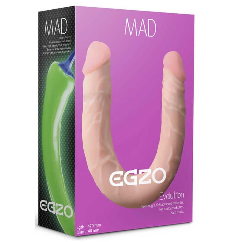 Двосторонній фалоімітатор EGZO Mad Evolution Ciberskin тілесний вид 2