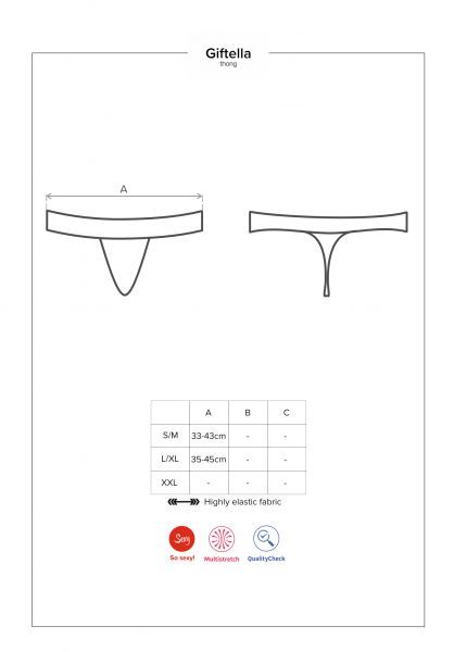 Стрінги Obsessive Giftella thong red S / M вид 4