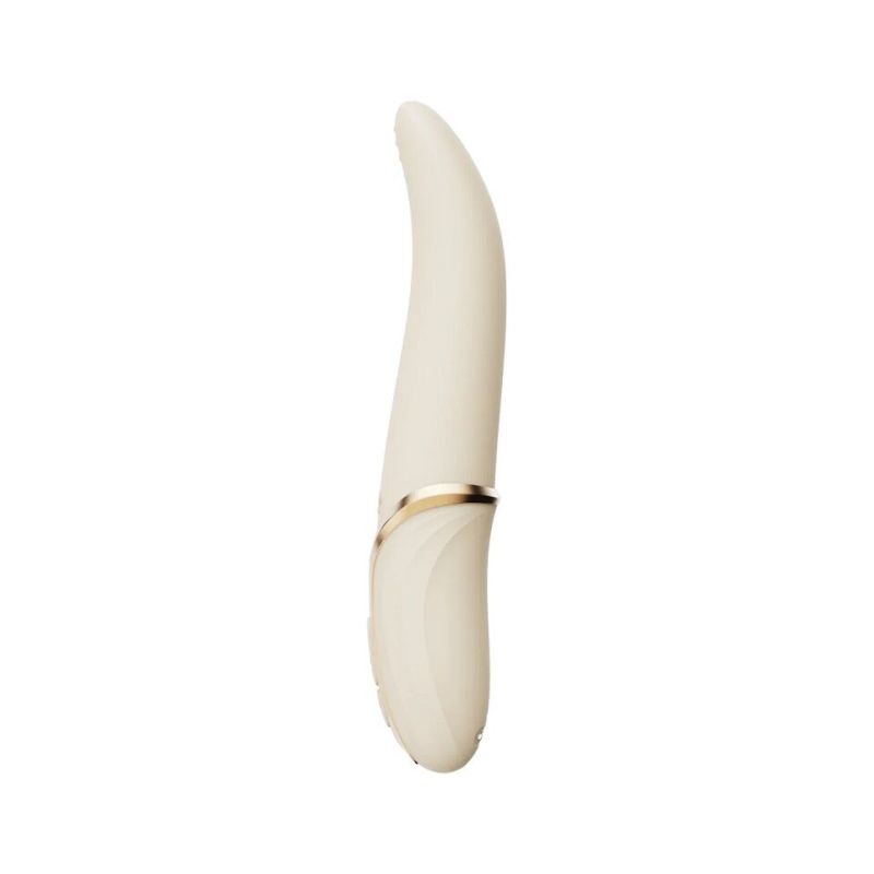Вибратор универсальный Zalo Eve Ivory с функцией нагрева и имитацией облизывания язычком, белый вид 4
