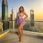Сукня у велику сітку Star Night з відкритими плечима, градієнт, рожево-фіолетова, OS (S-L) вид 7