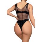 Боді прозоре Star Night у дрібну сітку з блискучими стразами, OS (S-L) вид 3