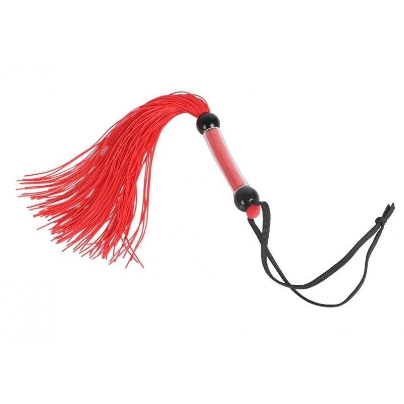 Батіг DS Fetish FLOGGER ручка з кульок, червоний, 39 см вид 3