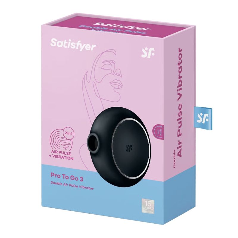Вакуумний стимулятор Satisfyer Pro To Go 3 з вібрацією, чорний, 8,7 × 8,6 см вид 3